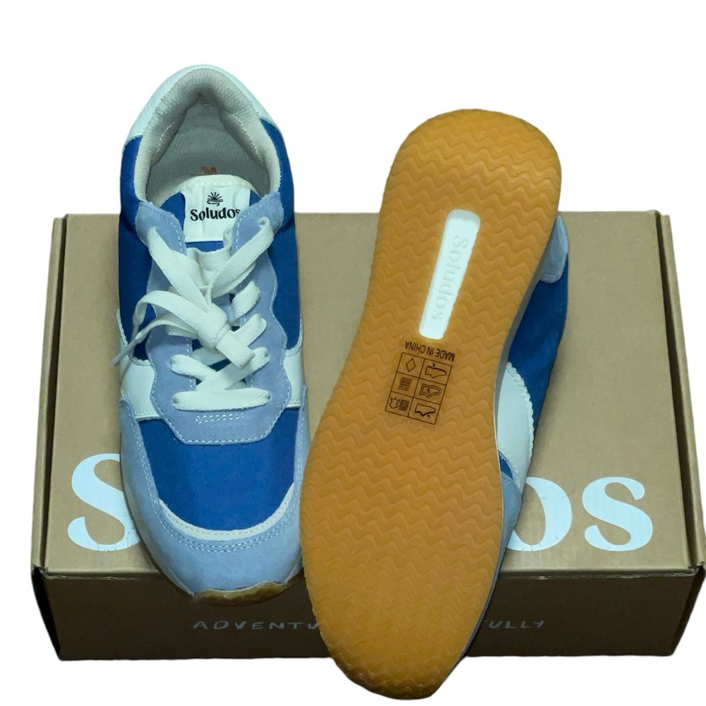 SOLUDOS PARADISO RETRO SNEAKERS COLOR BLUE WOMEN’S LACE-UP ROUND TOE SIZE US 8 - Picture 8 of 10